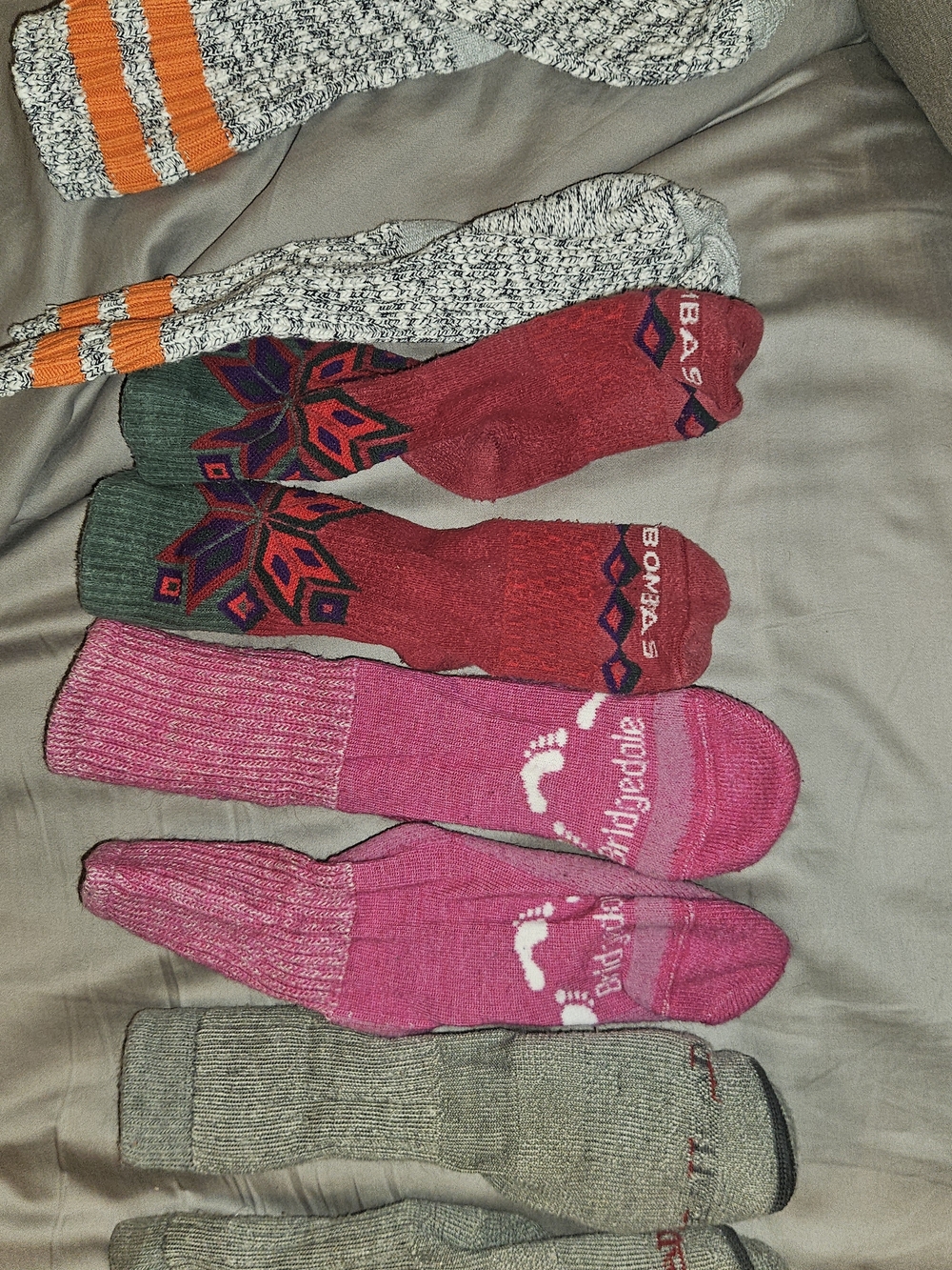 Kids Warm Sock - Red, Grey, & Pink (Pack) 4 Pairs